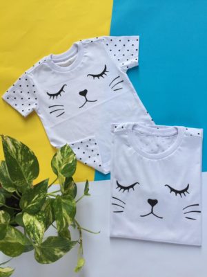 Camiseta Moda Família - Miau