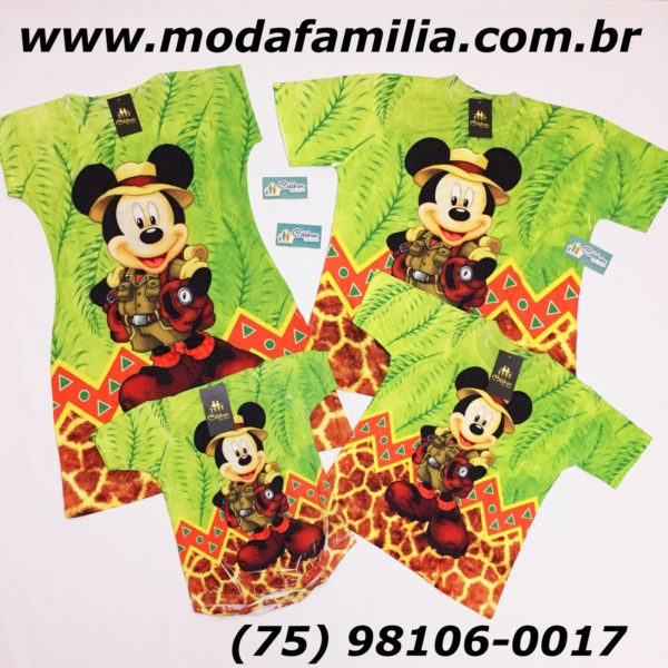 Camisa ou Vestido Mickey Safari