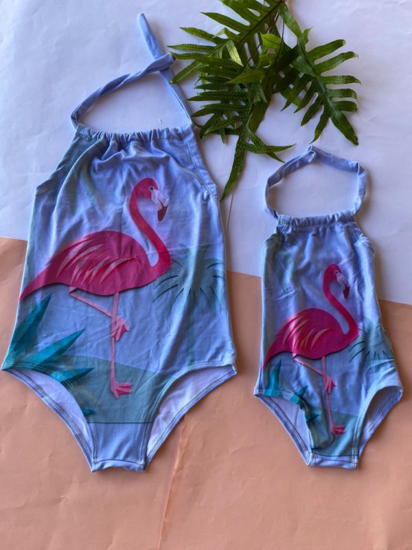 Body Mãe e Filha Flamingo